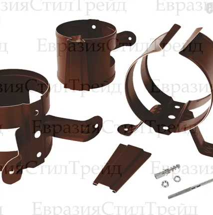 Фото №0 Кронштейн трубы на дерево (90 мм) OSNO | RAL 8017 Коричневый шоколад