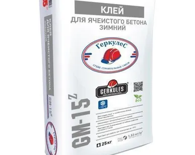 фото ГЕРКУЛЕС GM-15 Клей для сибита (ячеистый бетон) (25кг)