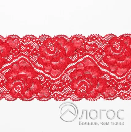Фото №0 Кружево стрейч гипюр 6322 90 мм, красный