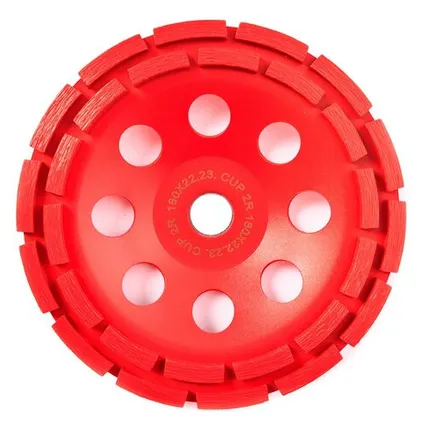 Фото №0 Чашка алмазная шлифовальная REDVERG 180мм 2-х рядная (900451)