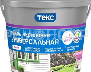 фото Эмаль акрил унив  2,7л белый глянц ТЕКС ПРОФИ (1/25)  ЭК П