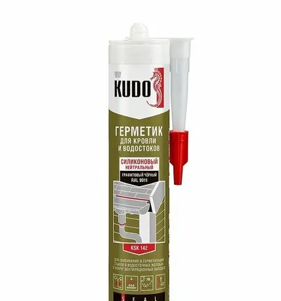 Фото №0 Герметик KUDO для кровли и водостоков черный 280 мл