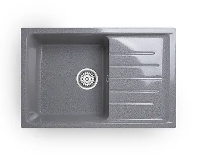 фото Мойка ГЛЯНЦЕВАЯ КВАРЦ 745LL-3 ТЕМНО СЕРЫЙ