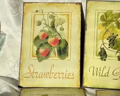 фото Табличка жестяная Клубника 19х28 см