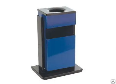 Фото №0 Урна прямоугольная с пепельницей коричневая