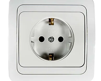 фото Розетка 1-м CLASSICO с заземл. 2028 бел. ASD / IN HOME 4680005959907