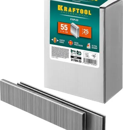 Фото №0 KRAFTOOL тип 18GA (55/90/C) 25 мм, 5000 шт, скобы для степлера (31789-25)
