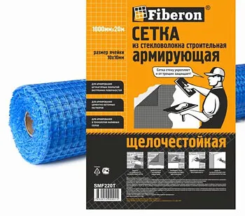 фото Сетка штукатурная 1х20 м Fiberon SMF220T, 10х10 мм, 115 г/м², синяя