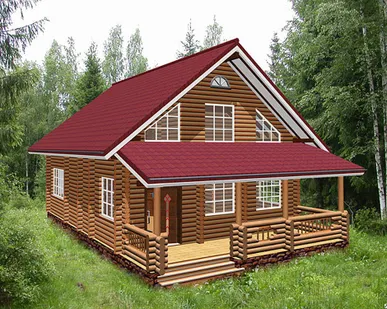 фото Срубы домов с верандой