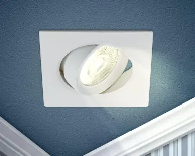 фото Светильник светодиодный LED SMD 5Вт 3000К квадратный поворотн. бел. KL LED 21A-5 3K WH ЭРА Б0037034