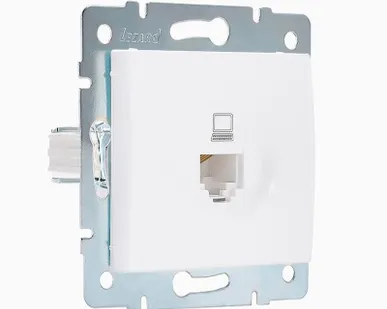 фото Механизм розетки компьютерн. 1-м СП KARINA RJ45 бел. LEZARD 707-0288-139