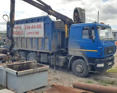 фото Вывоз лома. МАЗ с манипулятором.