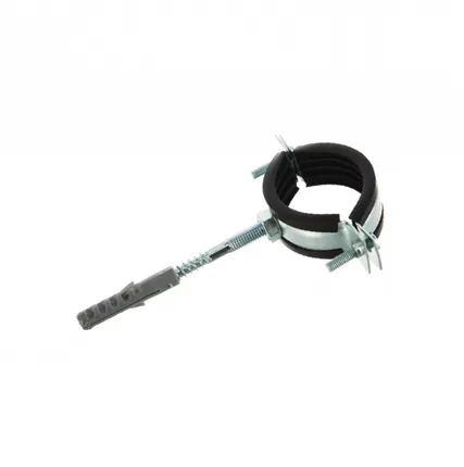 Фото №0 Хомут для труб 1 1/2" (47-52) STOUT (комплект: хомут, шпилька шуруп, дюбель пластиковый)