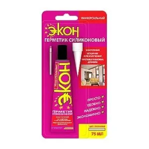 Фото №0 Герметик тюбик (блистер) силиконовый "ЭКОН" 75 мл бесцветный универсальный