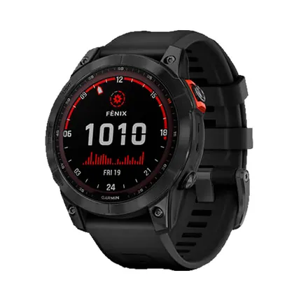 Фото №0 Часы Garmin Fenix 7 Solar серый с черным ремешком