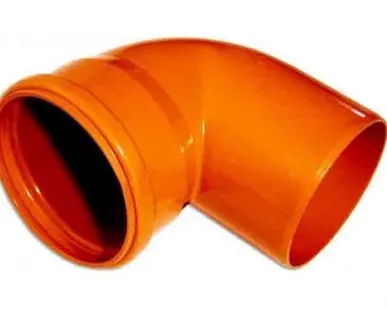 фото Отвод канализационный 110-90˚ пластиковый, рыжый, стенка 3,2мм