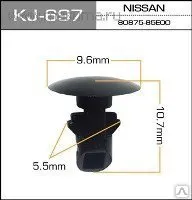 фото Клипса крепежная 9,6х10,7х5,5 мм пластиковая KJ-697