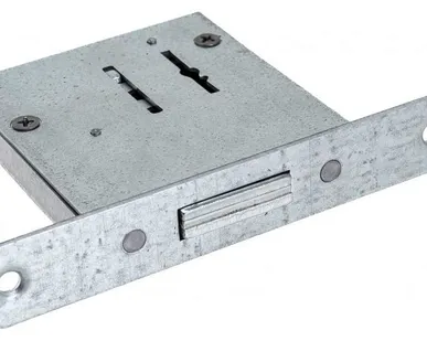 фото Замок врезной ЗВ8-4С(3кл) сувальдный ключ, прямоуг. ригель, хром