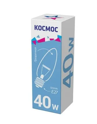 Фото №0 Лампа накаливания Свеча 40Вт E27 прозр. Космос LKsmSCnCL40E27v2