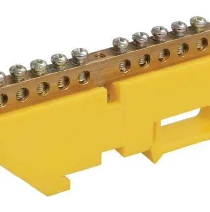 Фото №0 Шина PE "земля" ШНИ-8х12-10-Д-Ж (YNN10-812-10D-K05) Шина на DIN-изоляторе