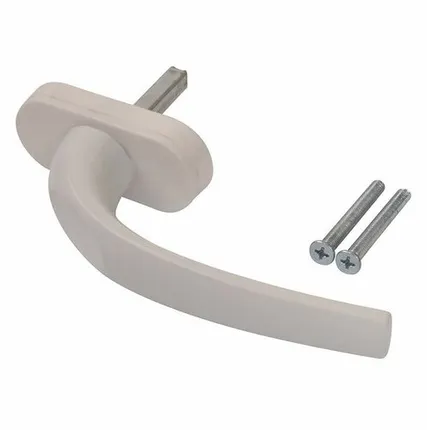 Фото №0 Ручка оконная алюминиевая IKON штифт 37 мм, 2 винта, белый, RAL9016