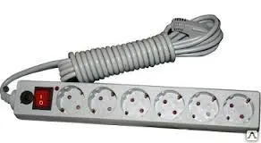 Фото №0 УНИВЕРСАЛ Фильтр сетевой 6 гнезд, ПВС 3х0,75, 2200Вт, 10А, полипропилен, 5м