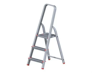 фото Стремянка алюминиевая &quot;Новая высота&quot; 3 ступени широкая ступень Россия