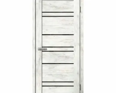 фото Дверь межкомнатная В2 (Barn) черное стекло, ПВХ, Ель Альпийская 2000х800мм