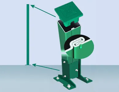 фото Столб со съемным фланцем - 700.60х40.1,5мм (RAL 6005)