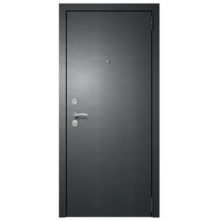 Фото №0 дверь входная Metix 24 Антик серебро, бетон графит стекло чёрное 860мм правая