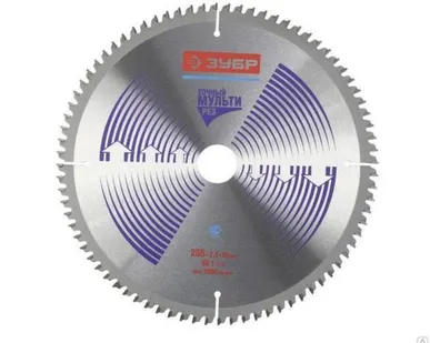 фото Диск пильный по алюминию, пластику Зубр 36907-250-30-80