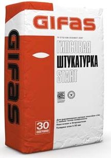 фото Штукатурка гипсовая Start, 30кг Gifas