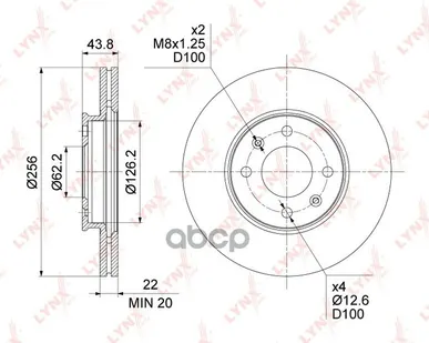 фото Диск Тормозной (256X22) | Перед | LYNXauto арт. BN1431