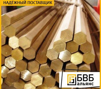 фото Шестигранник латунный Л63