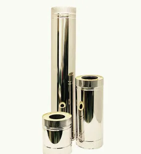 фото Дымоходная труба сэндвич d 100/200 мм нерж/оц 1,0 м