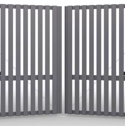 Фото №0 Распашные ворота AL-профиль вертикальные антрацит 4000х2000 мм