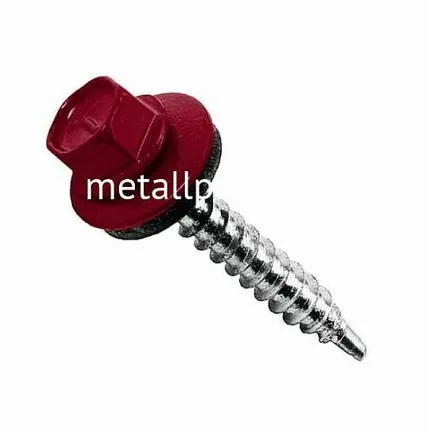 Фото №0 Саморез кровельный темно-красный ral 3009 4,8x29 (упаковка) 250 шт
