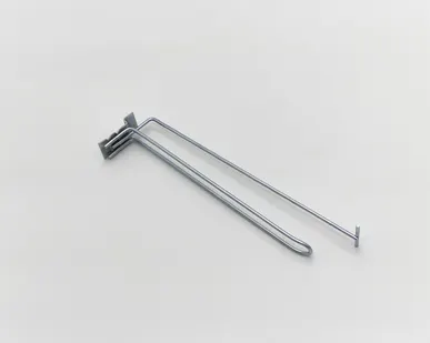 фото Крючок на экономпанель двойной (еврокрючок) с ценникодержателем 250мм, d=4мм, цинк