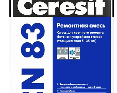фото Раствор ремонтный для полов, бетона CERESIT CN 83, 25 кг