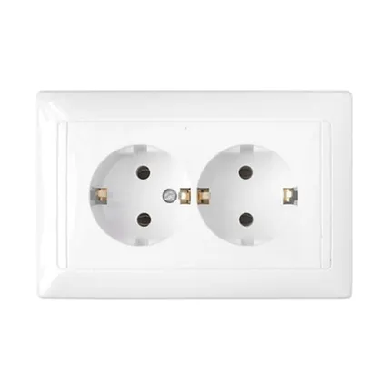 Фото №0 СВЕТОПРИБОР Розетка 2 мест. з/к СУ белая 16А 250В РС16-313 СВЕТОПРИБОР