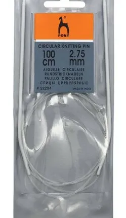 Фото №0 52204 Спицы круговые 100 см/ 2.75 мм PONY