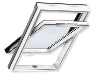фото Мансардное окно VELUX GLP 0073 Белый пластик ручка снизу МR08 78 x140