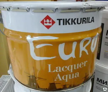 фото Лак акрилатный EURO LACQUER AQUA полуглянцевый 9 л Tikkurila