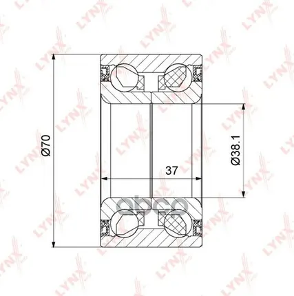 Фото №0 Подшипник Ступичный | Перед Лев | LYNXauto арт. WB1451
