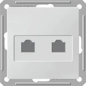 Фото №0 РОЗЕТКА ТЕЛЕФОННАЯ "ВЕССЕН59" С/У Б/РАМКИ 2-Я (160В, 1А) СЛ.КОСТЬ