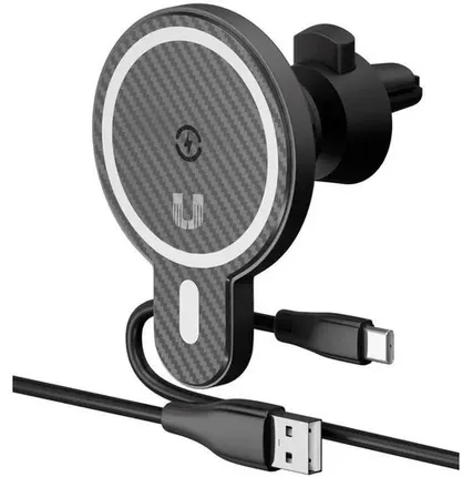 Фото №0 Автомобильный держатель магнитный с беспроводной зарядкой Uzay