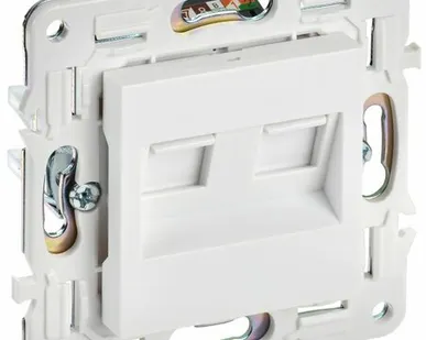 фото SKANDY Розетка компьютерная двойная RJ45 кат.6 SK-K04W арктический белый IEK