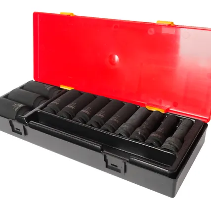 Фото №0 Набор головок торцевых 1/2&quot; 6-ти гранных 10-32мм ударных глубоких 12 предметов в кейсе JTC