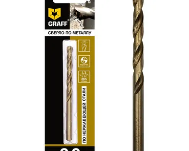фото Сверло GRAFF Р6М5К5 по нержавеющей стали, 6.0мм