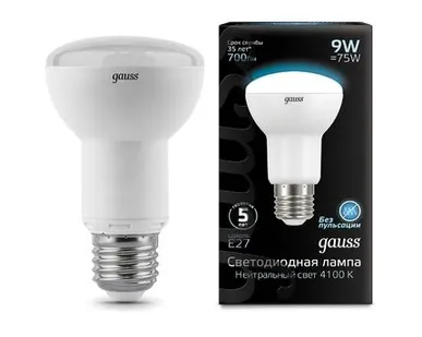 фото Светодиодная лампа Gauss Рефлекторная 9W 700Lm 4100K E27 106002209